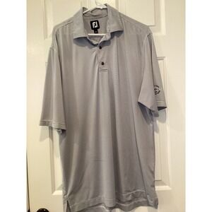FootJoy FJ Performance Golf Polo Shirt Blue White Stripe - Large